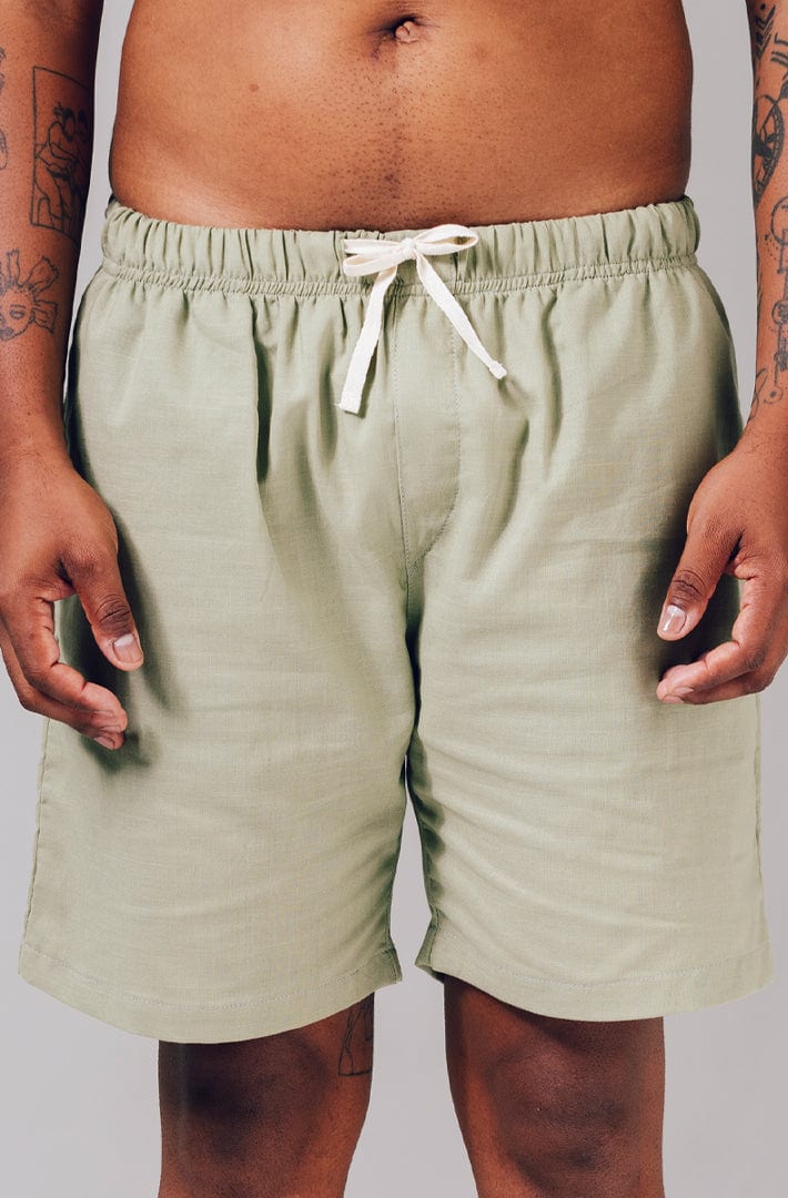 Short lino verde eucalipto - imagen 5