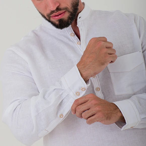CAMISA ML 100% LINO CUELLO NERU HOMBRE - imagen 7