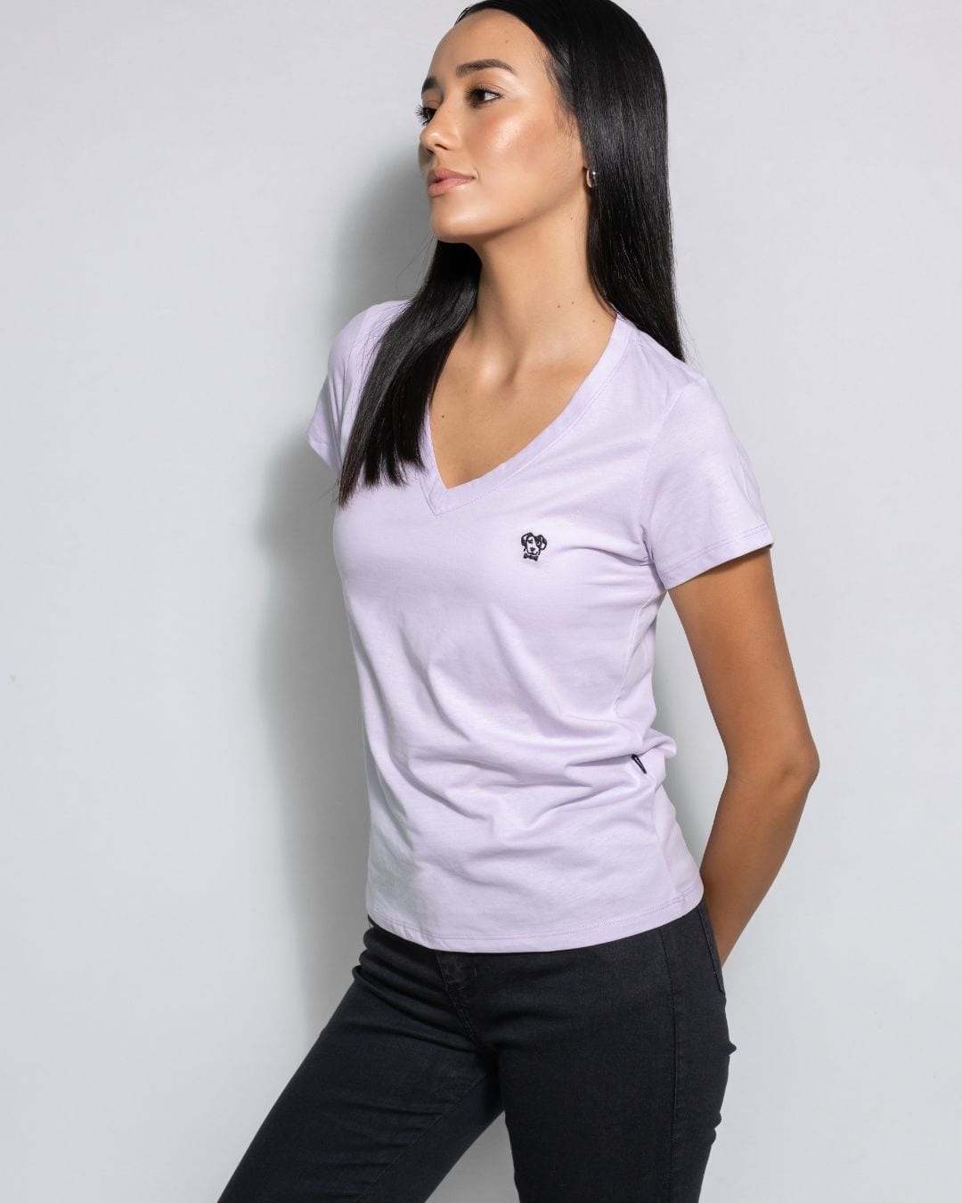 Camiseta Antimanchas Cuello V Lila - imagen 3