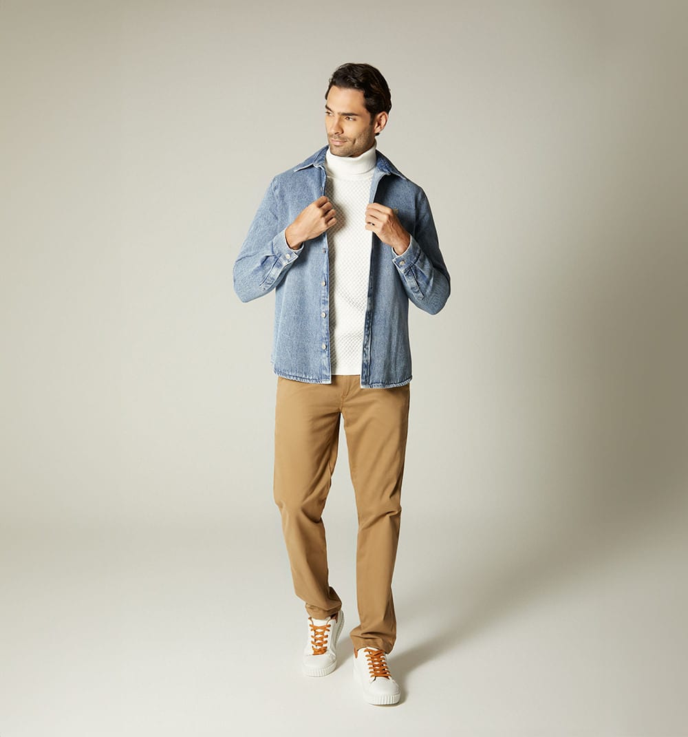 Camisa para hombre en denim - imagen 1