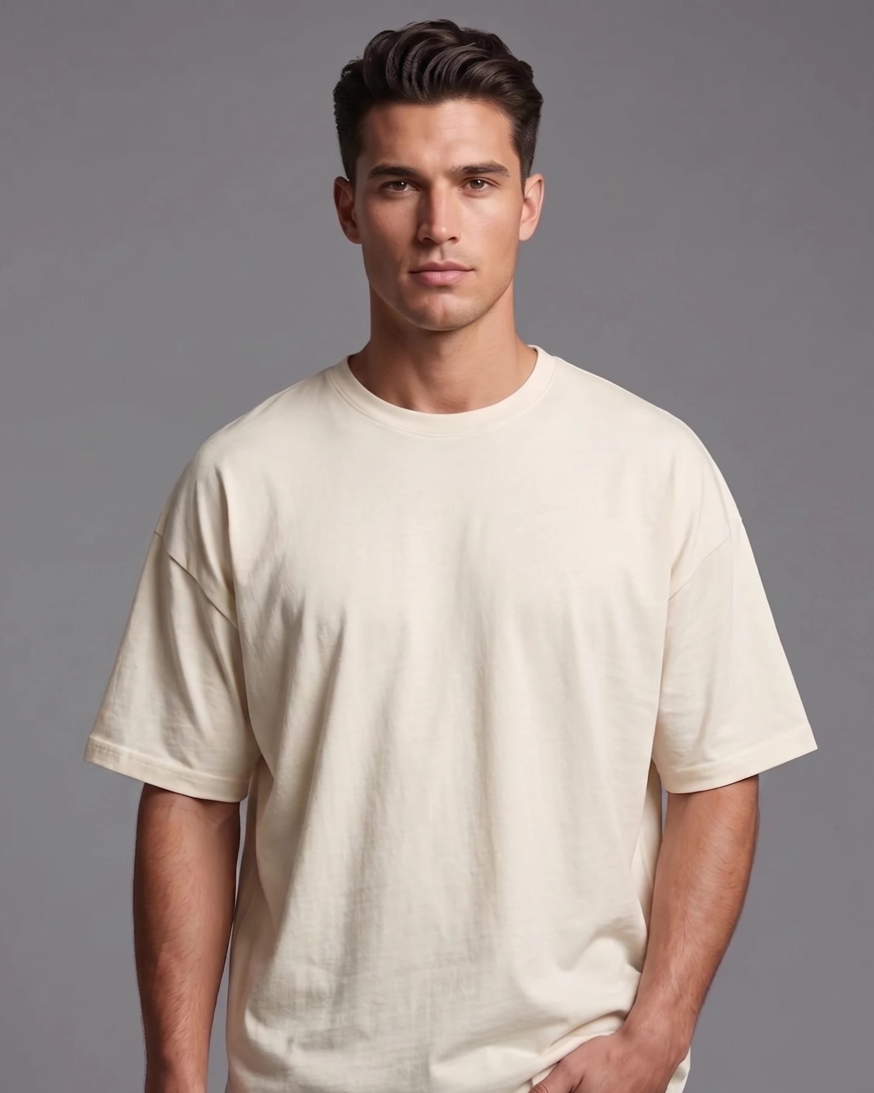 Camiseta Fist Basica Premium Stretch Beige - imagen 2