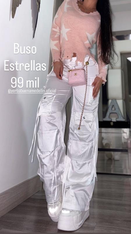 BUSO ESTRELLAS TEJIDO ROSADO - imagen 1