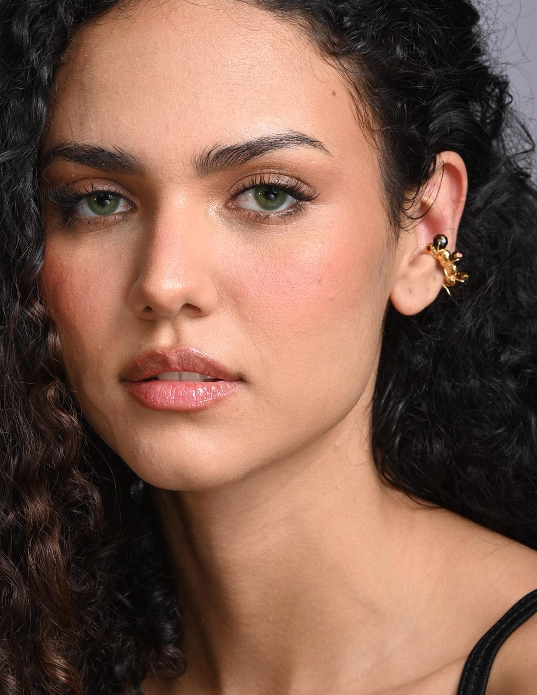 Ear Cuff Coil Murano Purple + Black - imagen 1