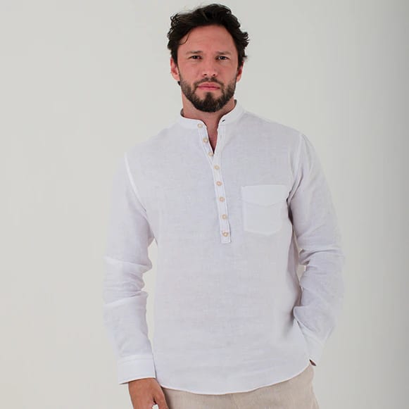 CAMISA ML 100% LINO CUELLO NERU HOMBRE - imagen 2