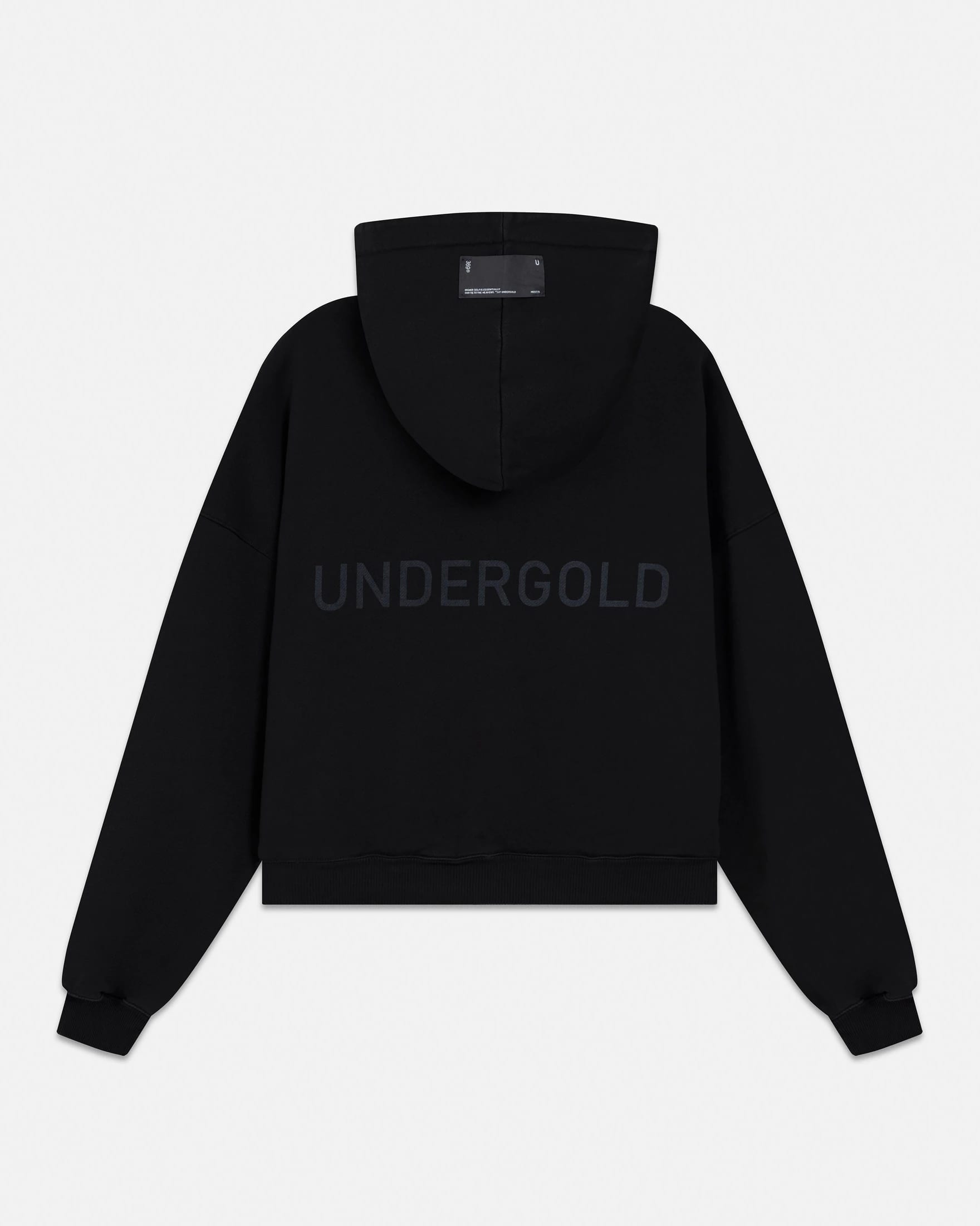 Line Basic Boxy Fit Zip Up Hoodie Black - imagen 1