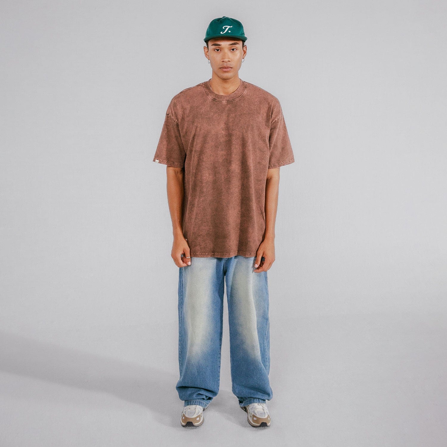 Oversized Washed T- Shirt - Brown - imagen 6