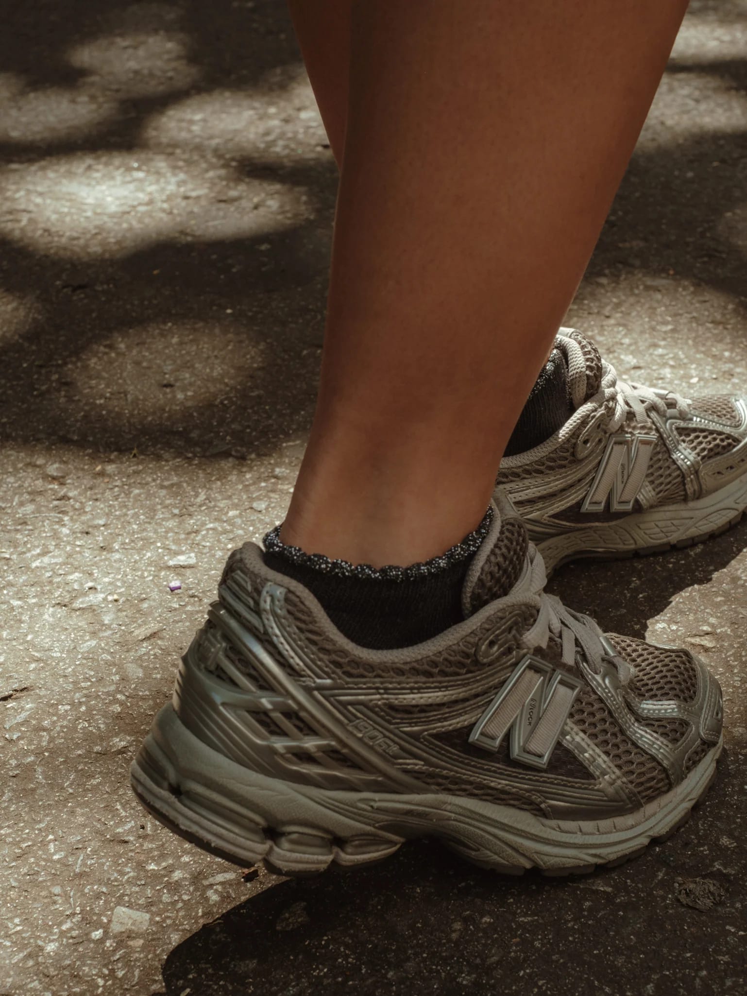WAVE ANKLE SOCKS - SHINY GRAY - imagen 3