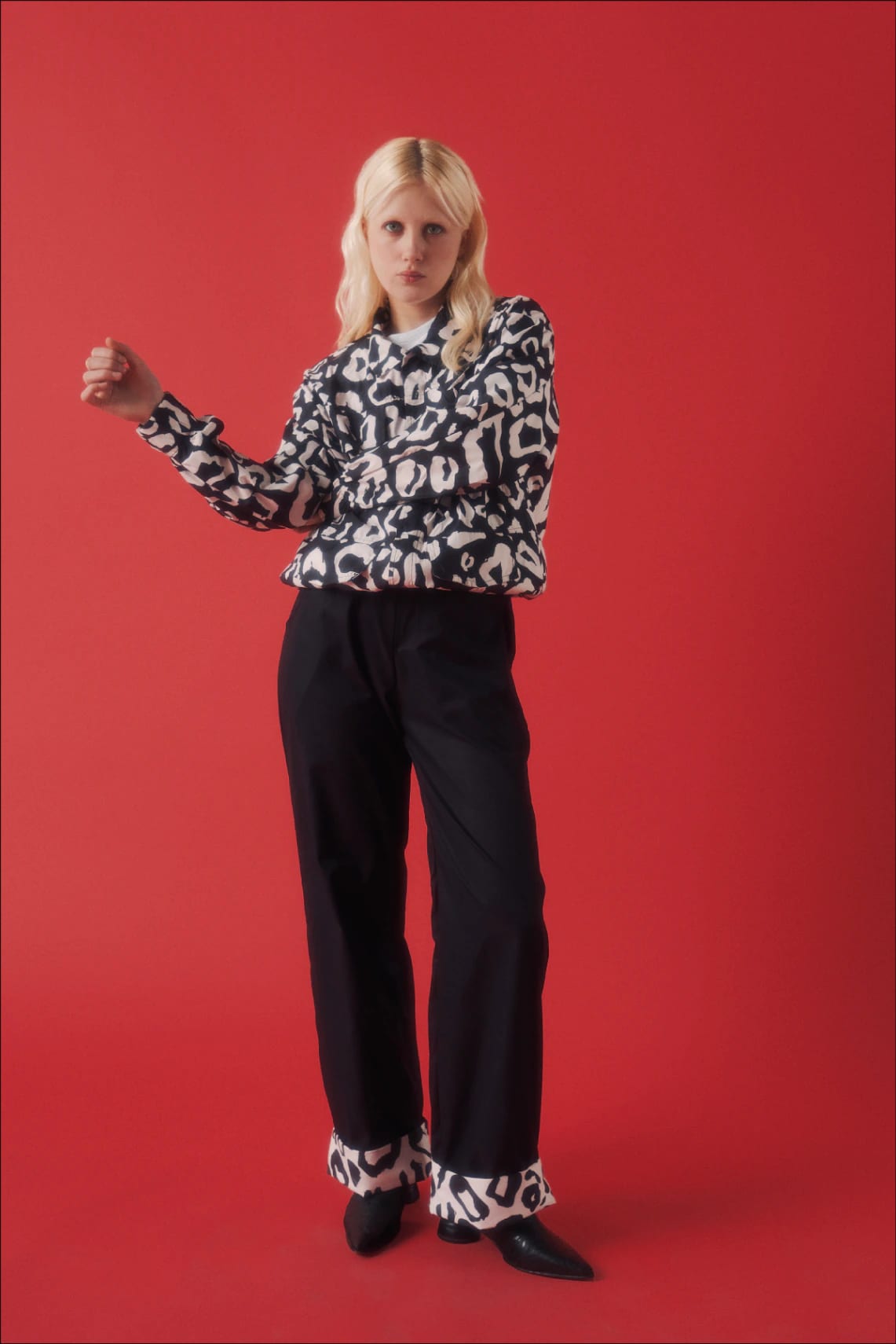 Black & Leopard Hem Pant - imagen 6