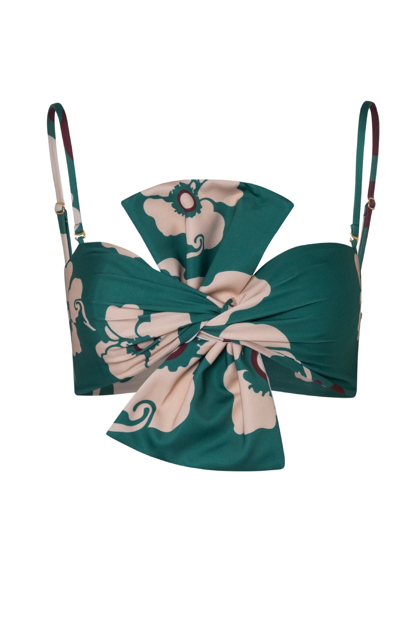 Albatross Top / Emerald Green Maxi Flowers - Ivory - imagen 1