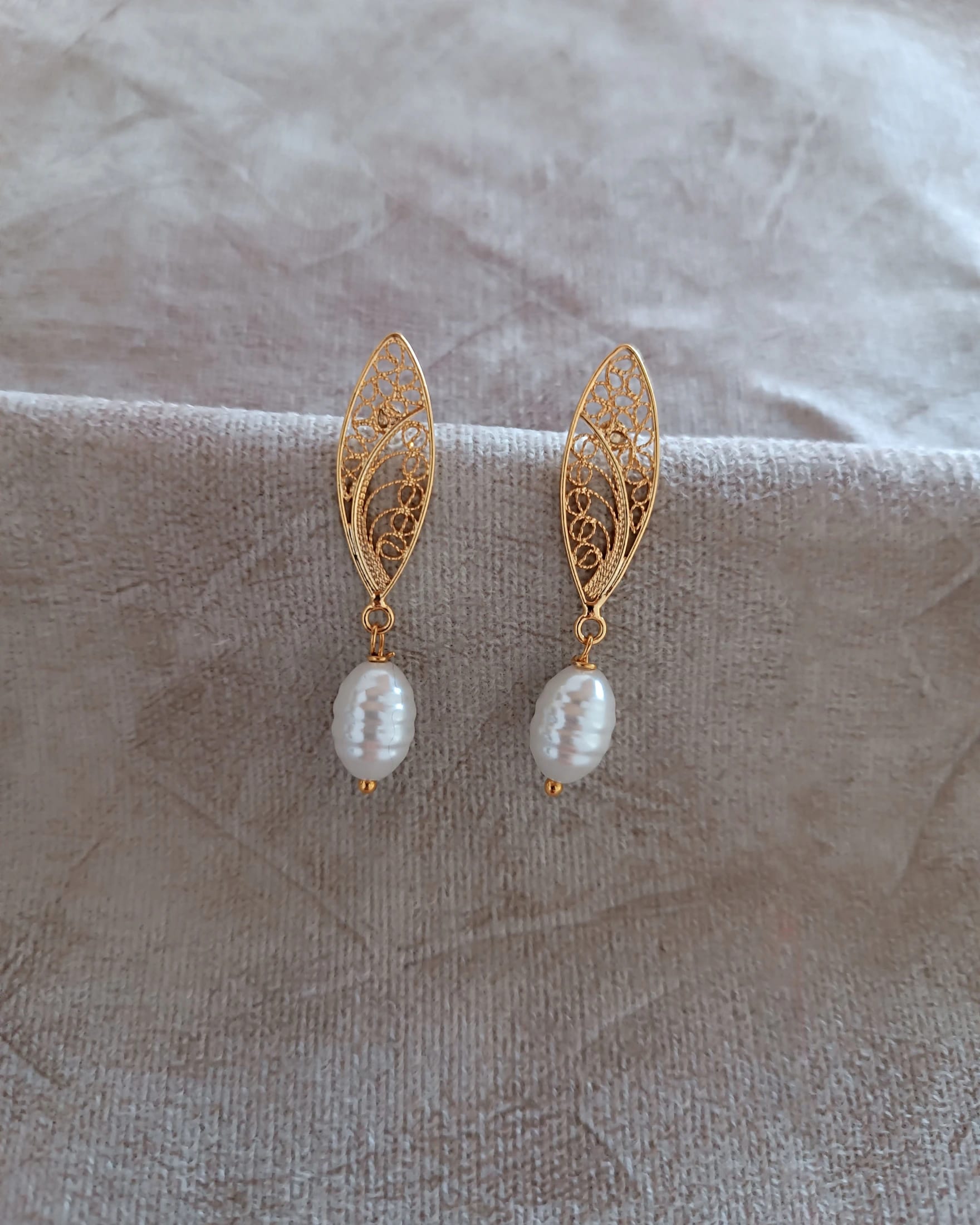 Aretes filigrana y perla Belinda - imagen 4