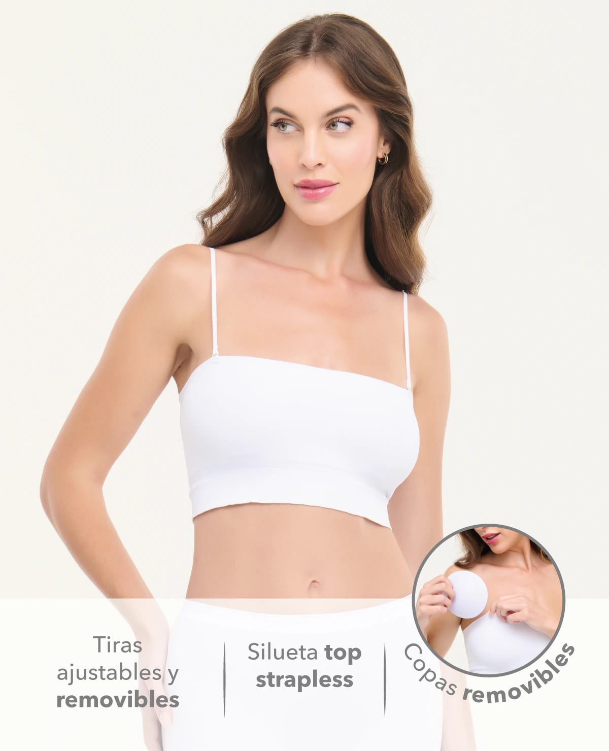 Top Seamless | 2 en 1 | Copas Removibles | Tiras Ajustables y Removibles - imagen 4