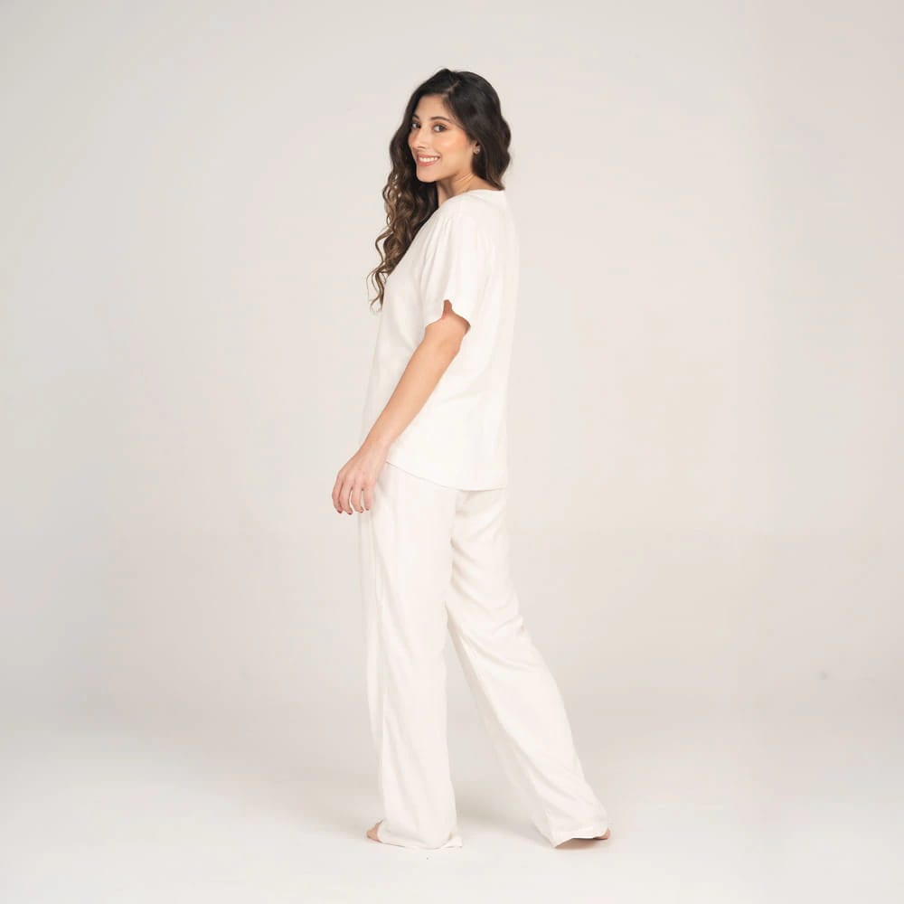 Conjunto de Pijama Pantalón Largo Lino. - imagen 3