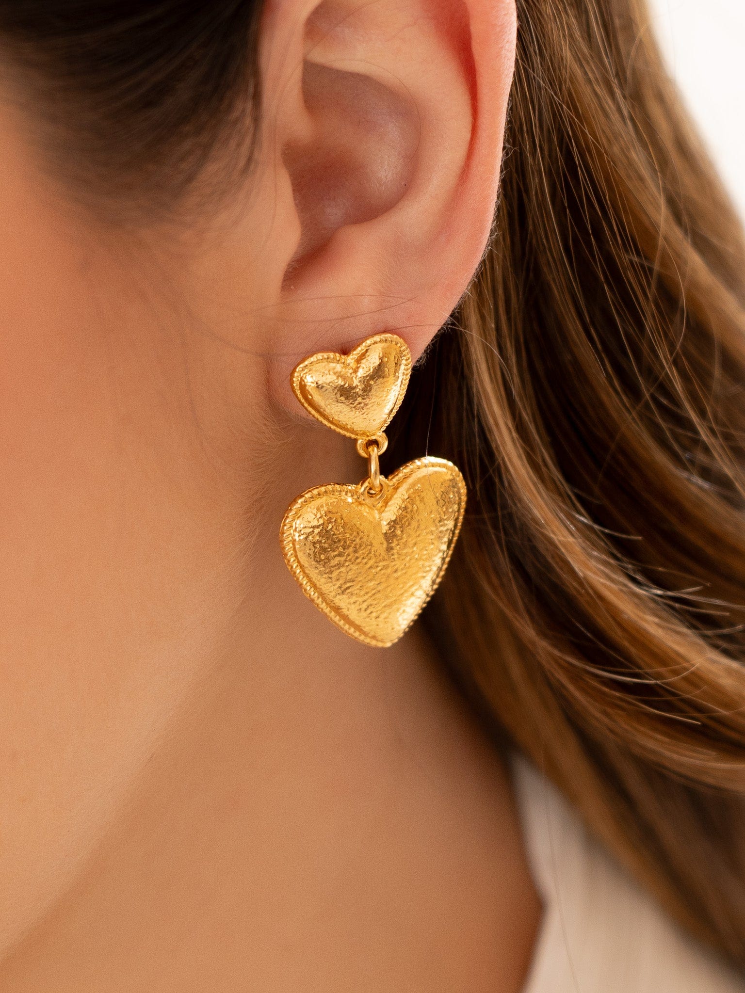 Aretes Corazón Maxi Textura - imagen 1
