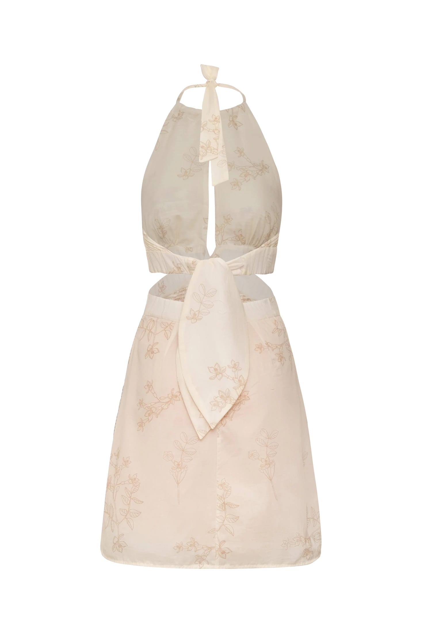 San Agustin Pleated Cotton Mini Dress / Ivory Guayacan - imagen 3
