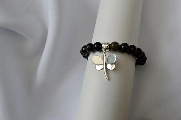 Pulsera Obsidiana dije Libélula M - imagen 3