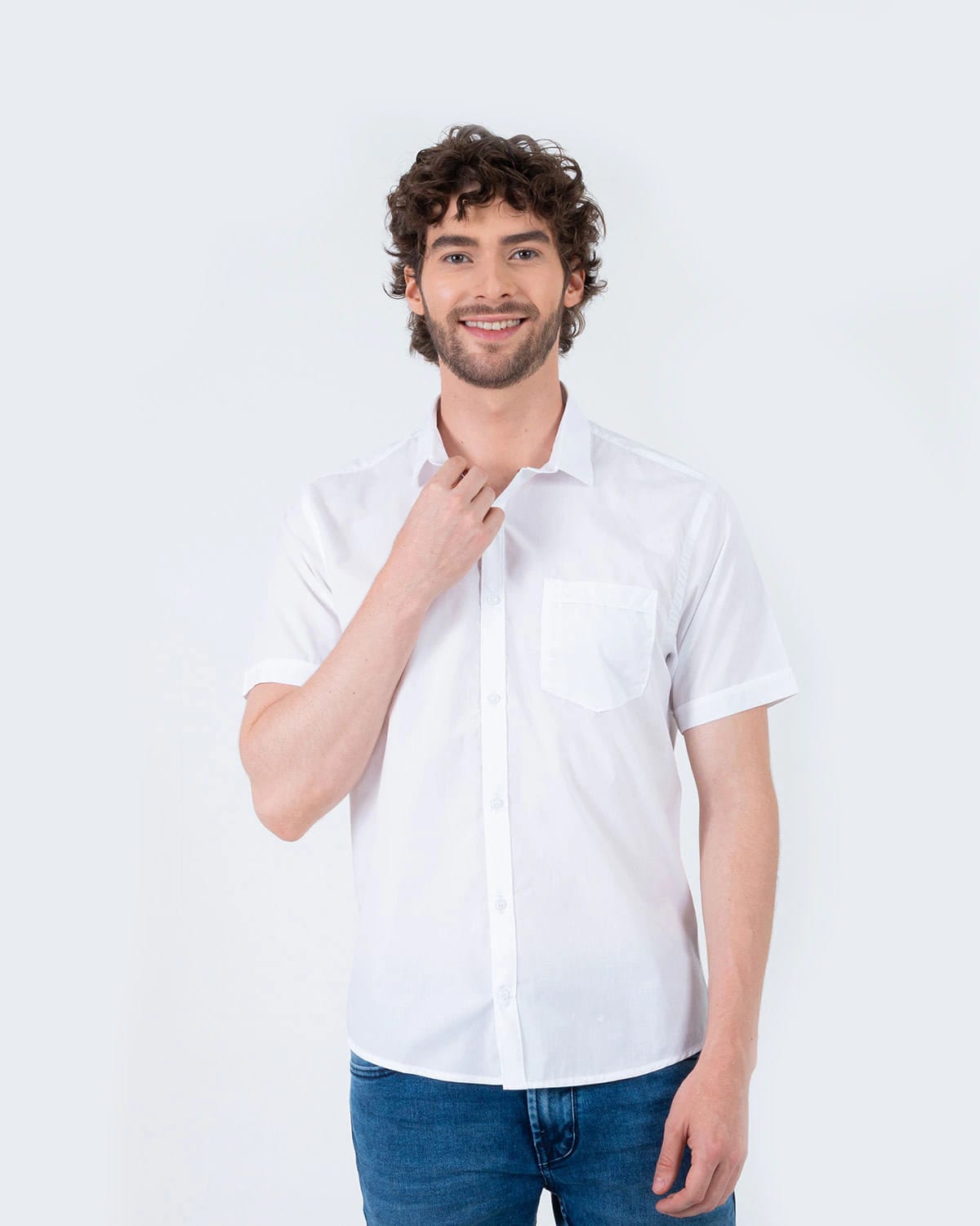Camisa blanca manga corta para hombre - imagen 73