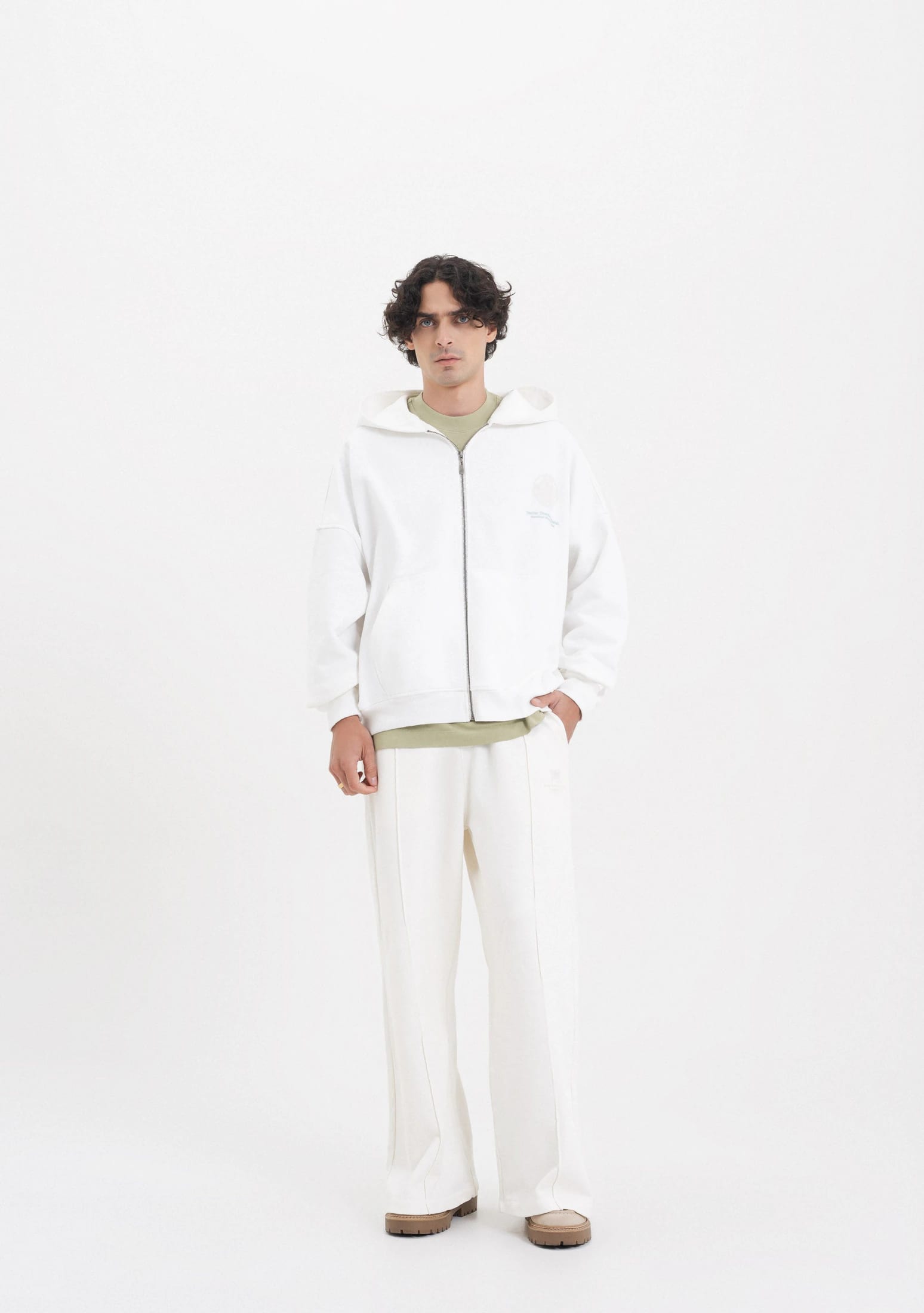 Across The Lines White Zip Hoodie - imagen 5