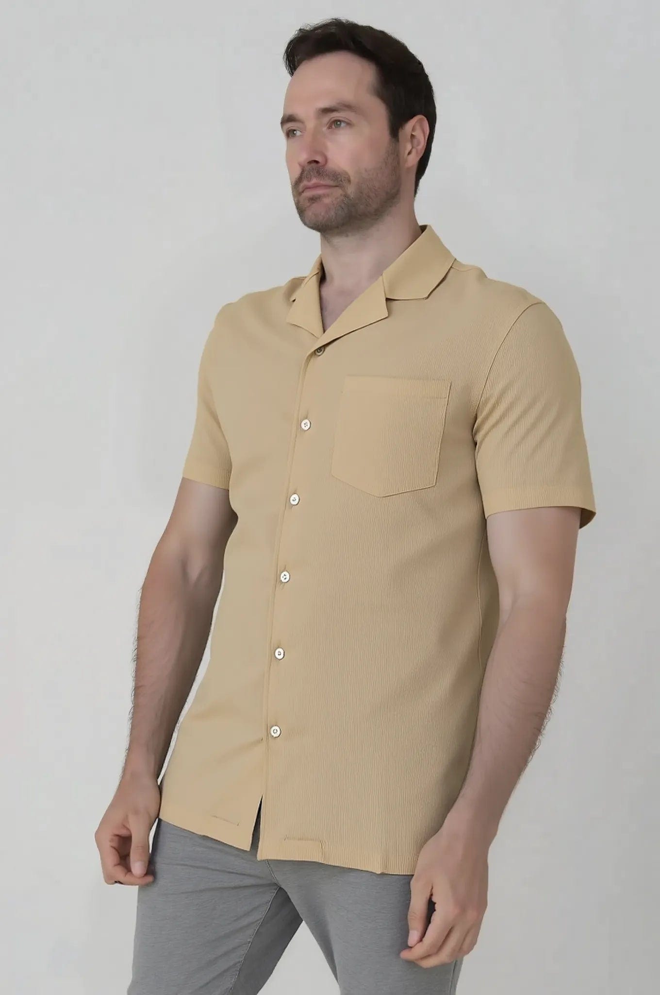 Camisa con textura manga corta para hombre Jon Sonen 087224001 - imagen 3