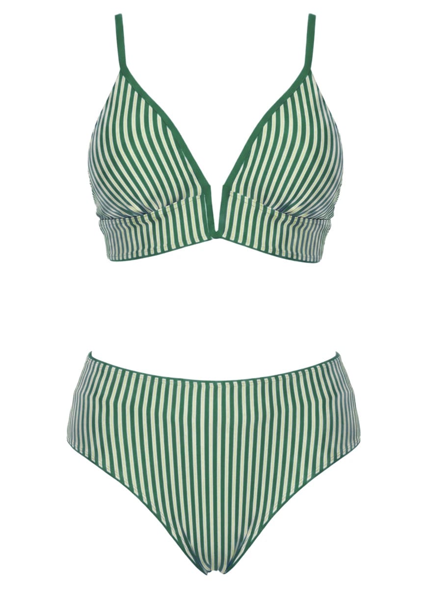 Maaji Eucalyptus Green Parade Long Line Triangle Bikini Top - imagen 9