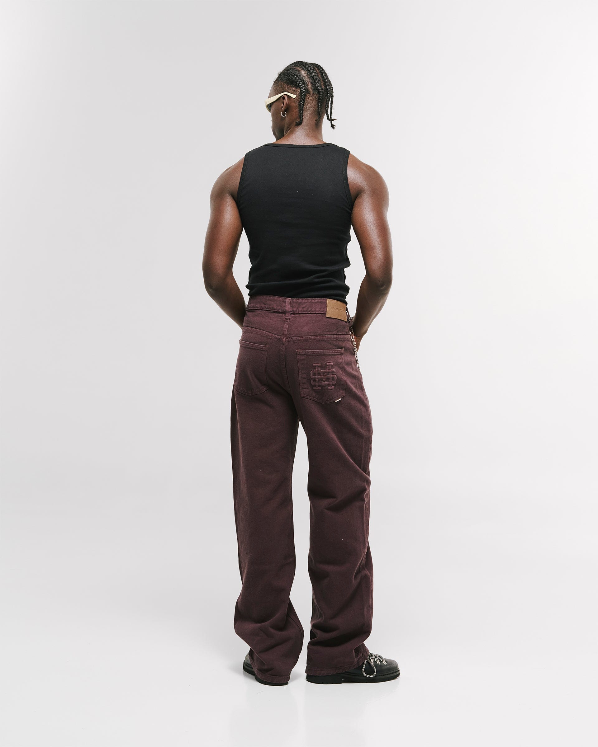 Pocket Straight Pants – Burgundy - imagen 7