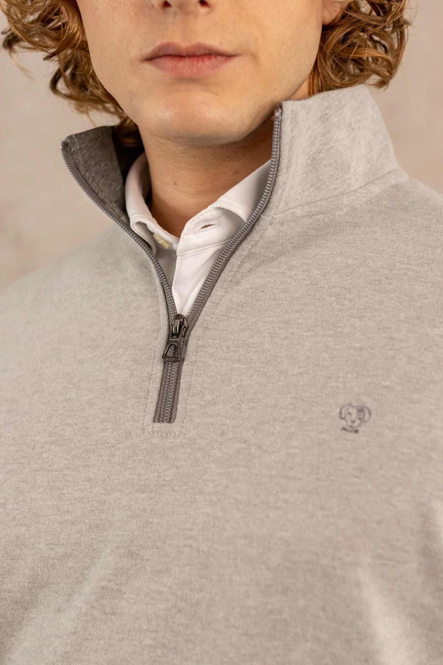 Halfzip Antimancha Gris Jaspe - imagen 5