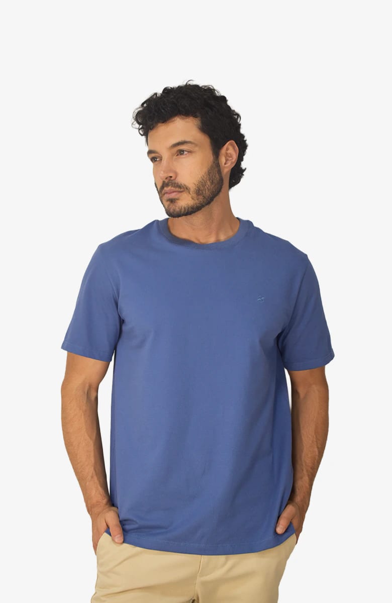 Camiseta en Pique Azul para Hombre - imagen 1