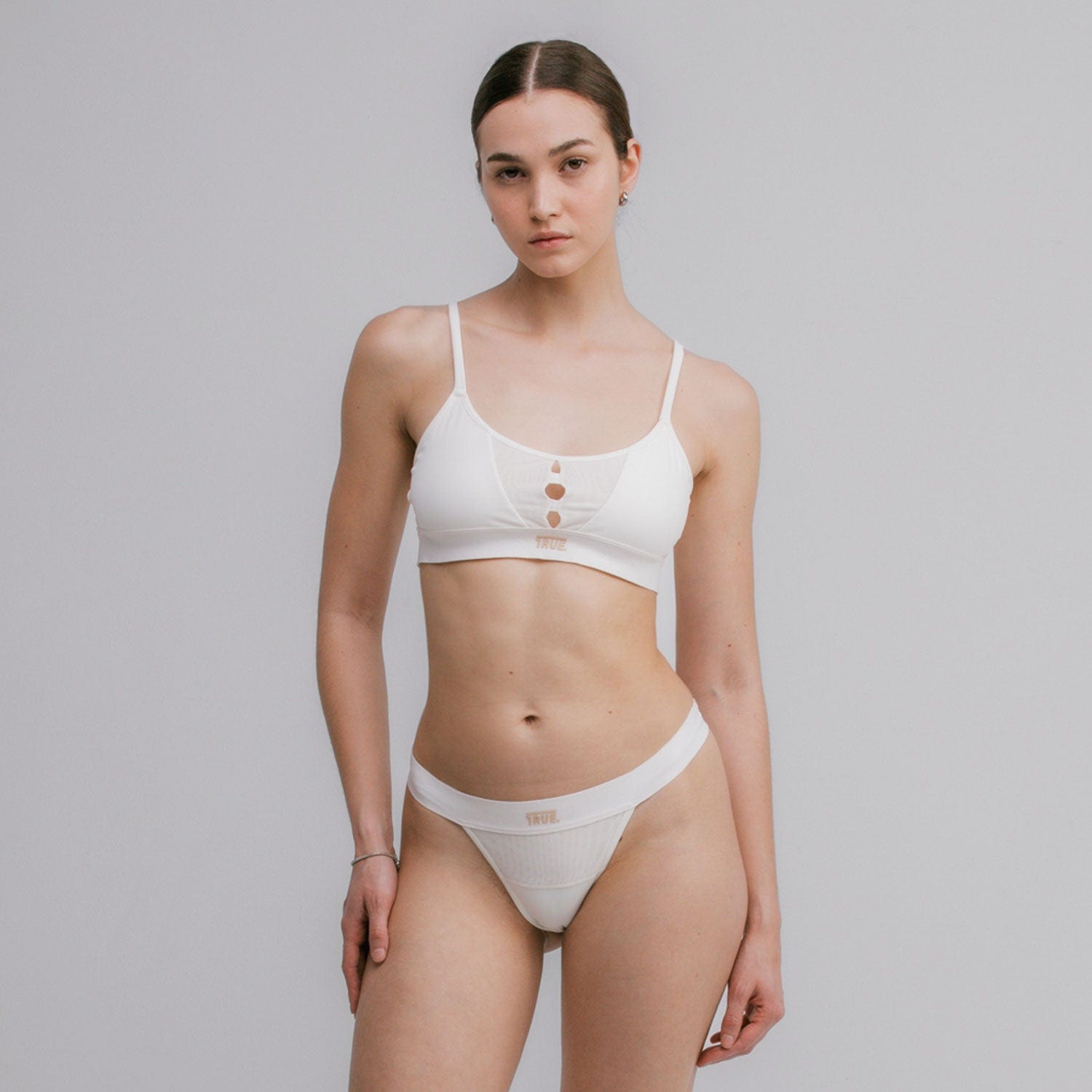 Mesh Cut-Out Top - Cream - imagen 2