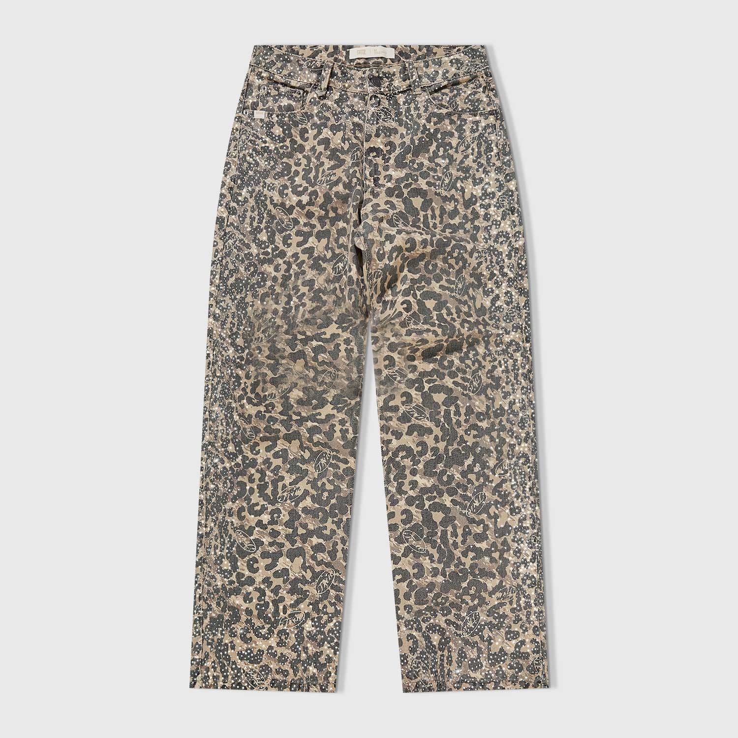 Leopard Wide Leg Jeans - Camel - imagen 1