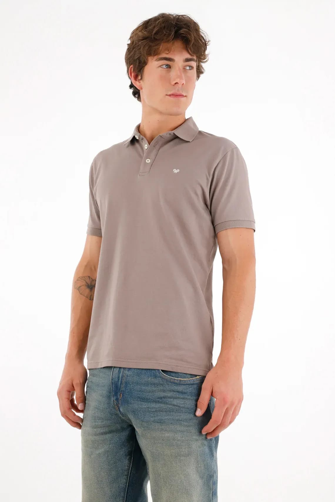 Polo con mini raqueta gris con acabado ligero para hombre - imagen 2
