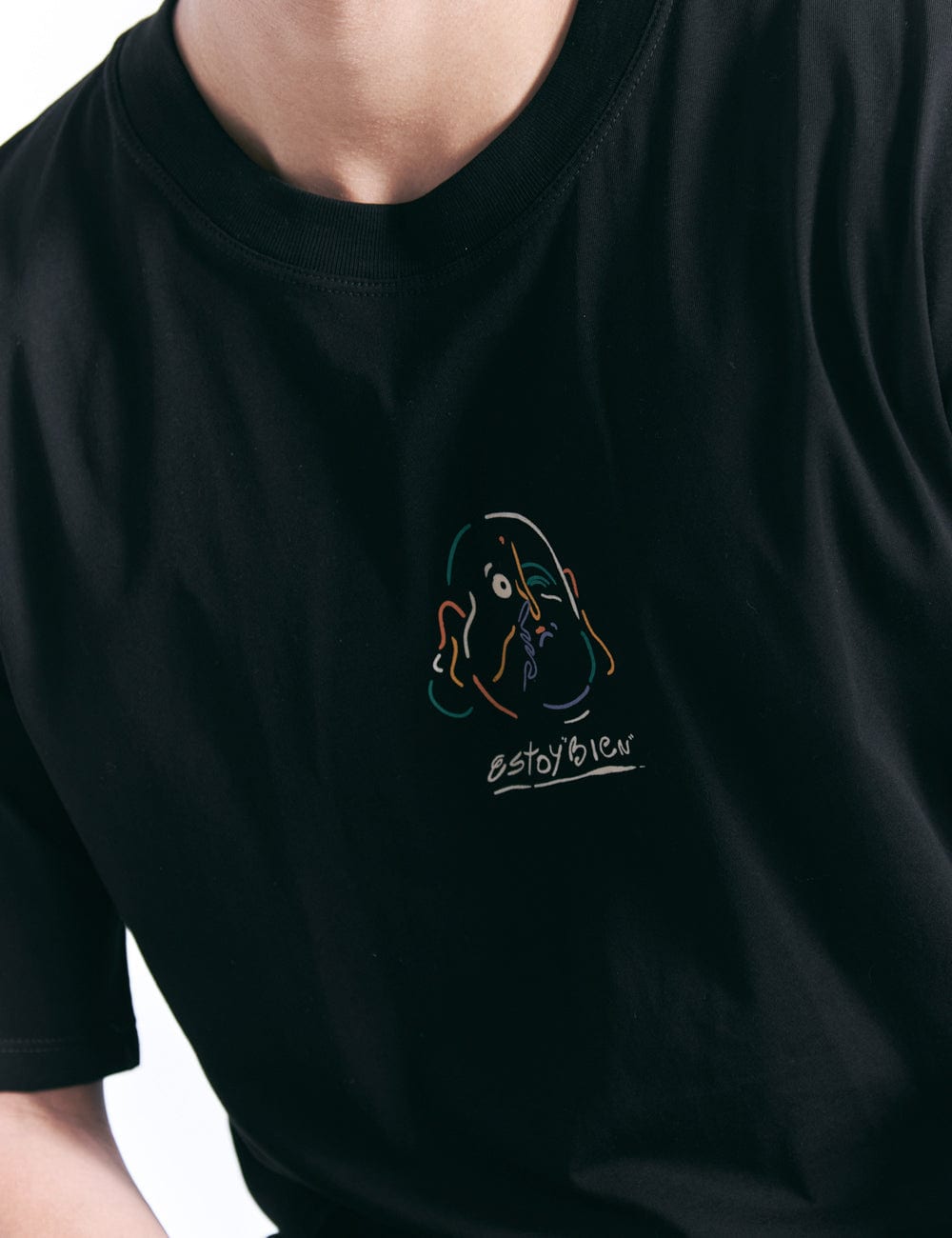 Camiseta Oversize Estoy bien  negro Hombre - imagen 12
