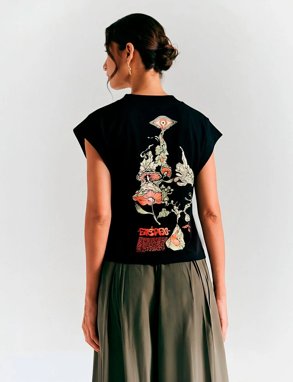 Camiseta Manga casco Puro Negro Mujer - imagen 3