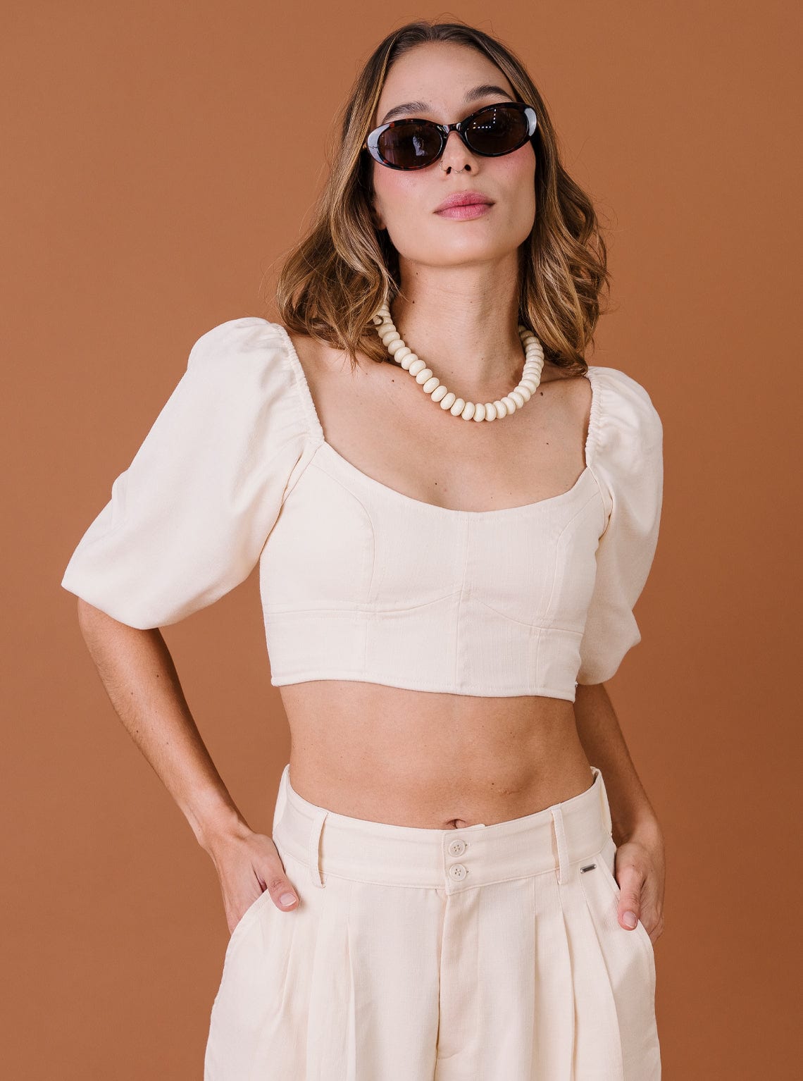 BLUSA CORSET MANTEQUILLA - imagen 1