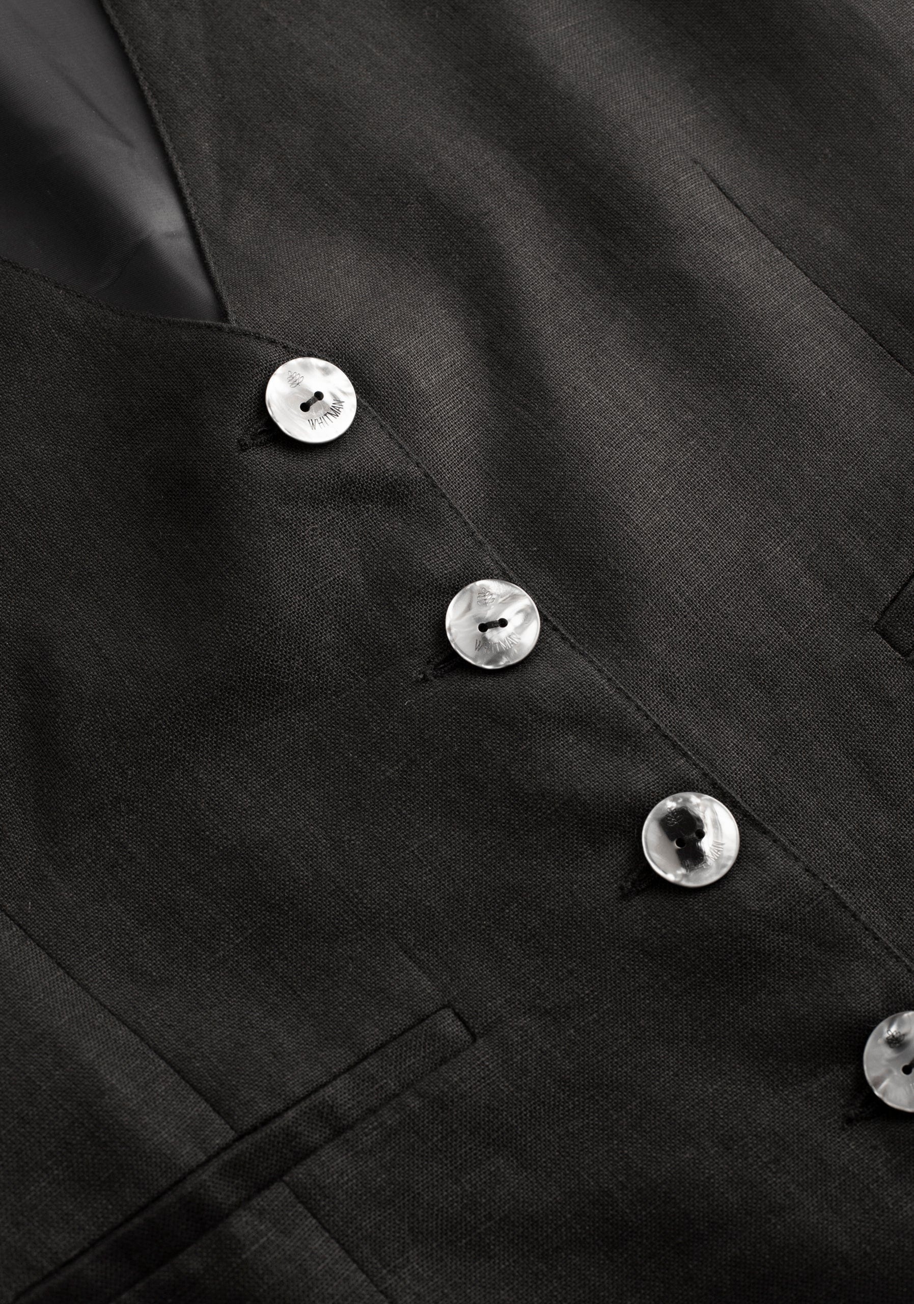Chaleco M Monroe Lino Negro - imagen 4