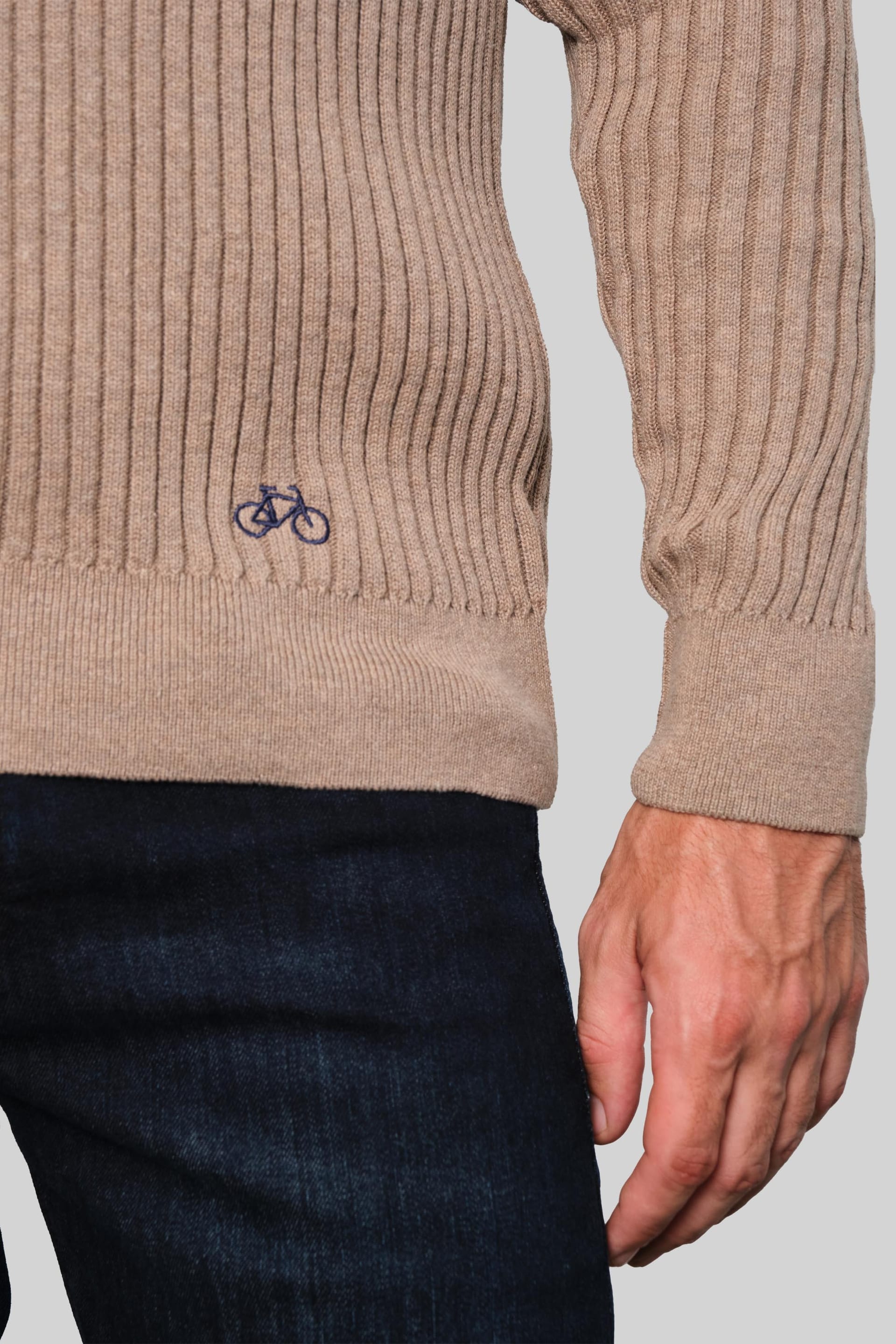 SACO LINED HALF ZIP BEIGE - imagen 3