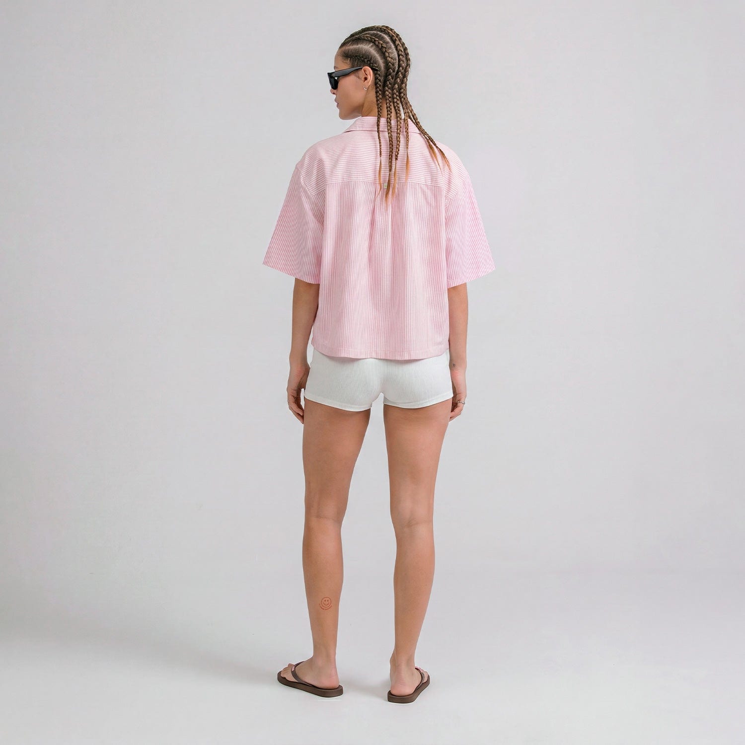 Embroidered Flower Boxy Shirt - Pink - imagen 7