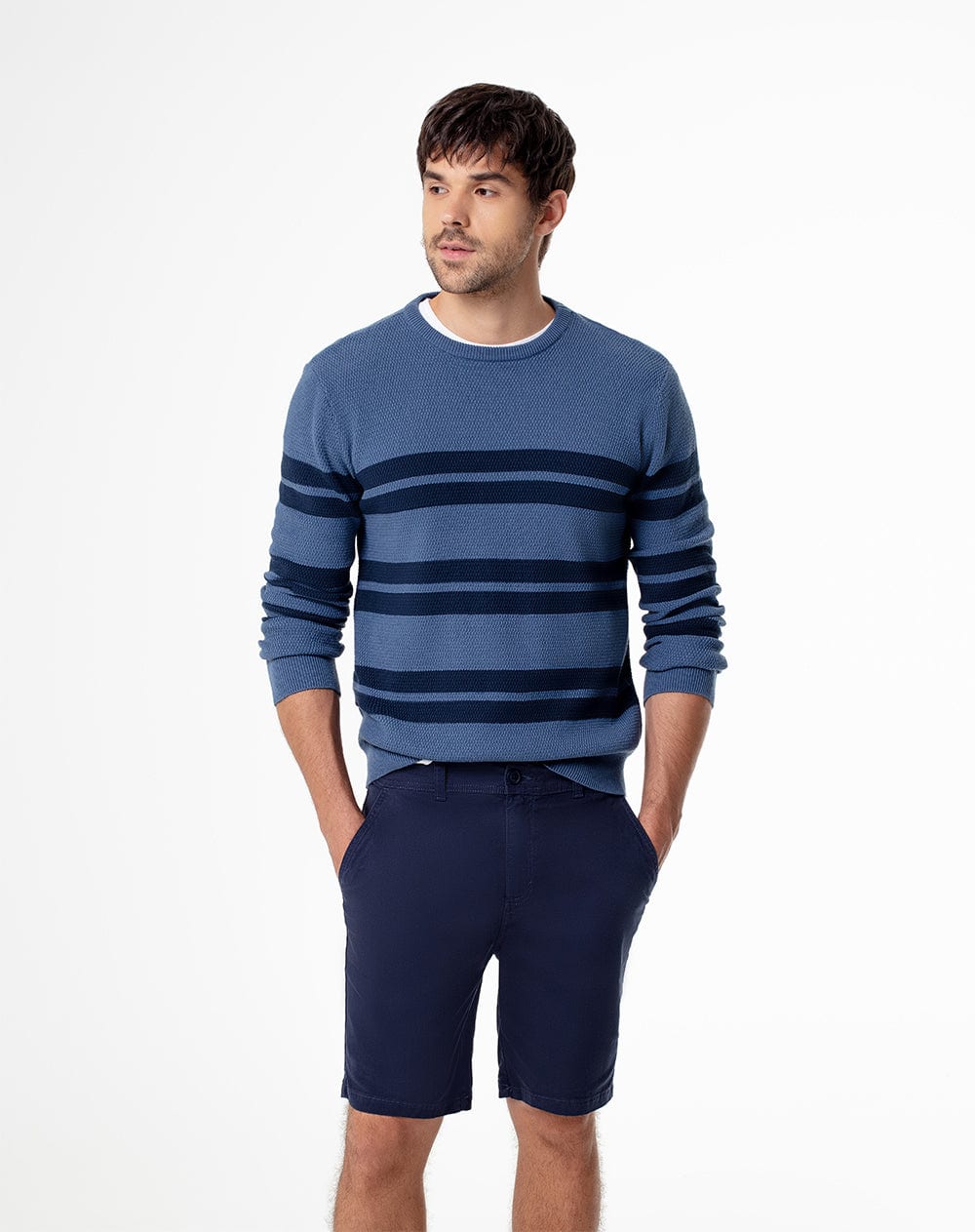 Bermuda regular drill algodón azul hombre - imagen 1