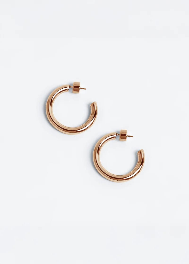 Small Chunky Hoops Plateado - imagen 2