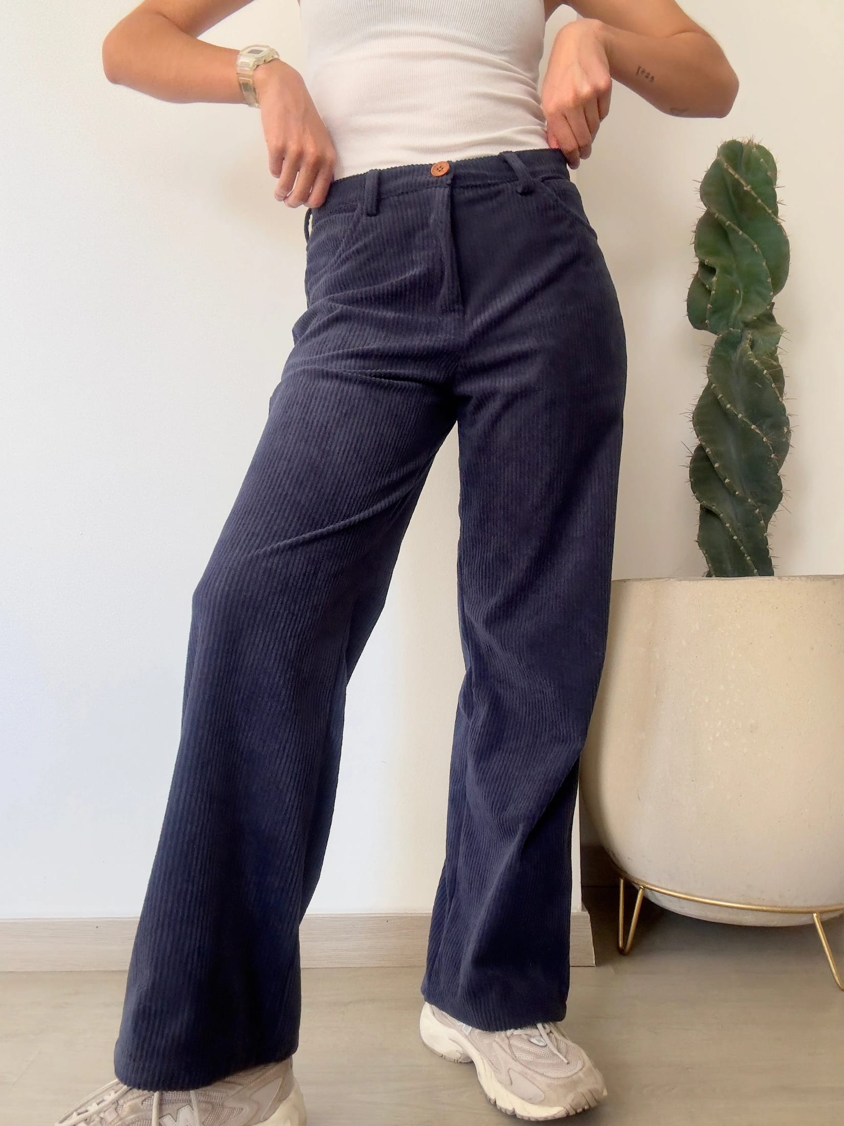 Pantalones Pana Azul Oscuro - imagen 5