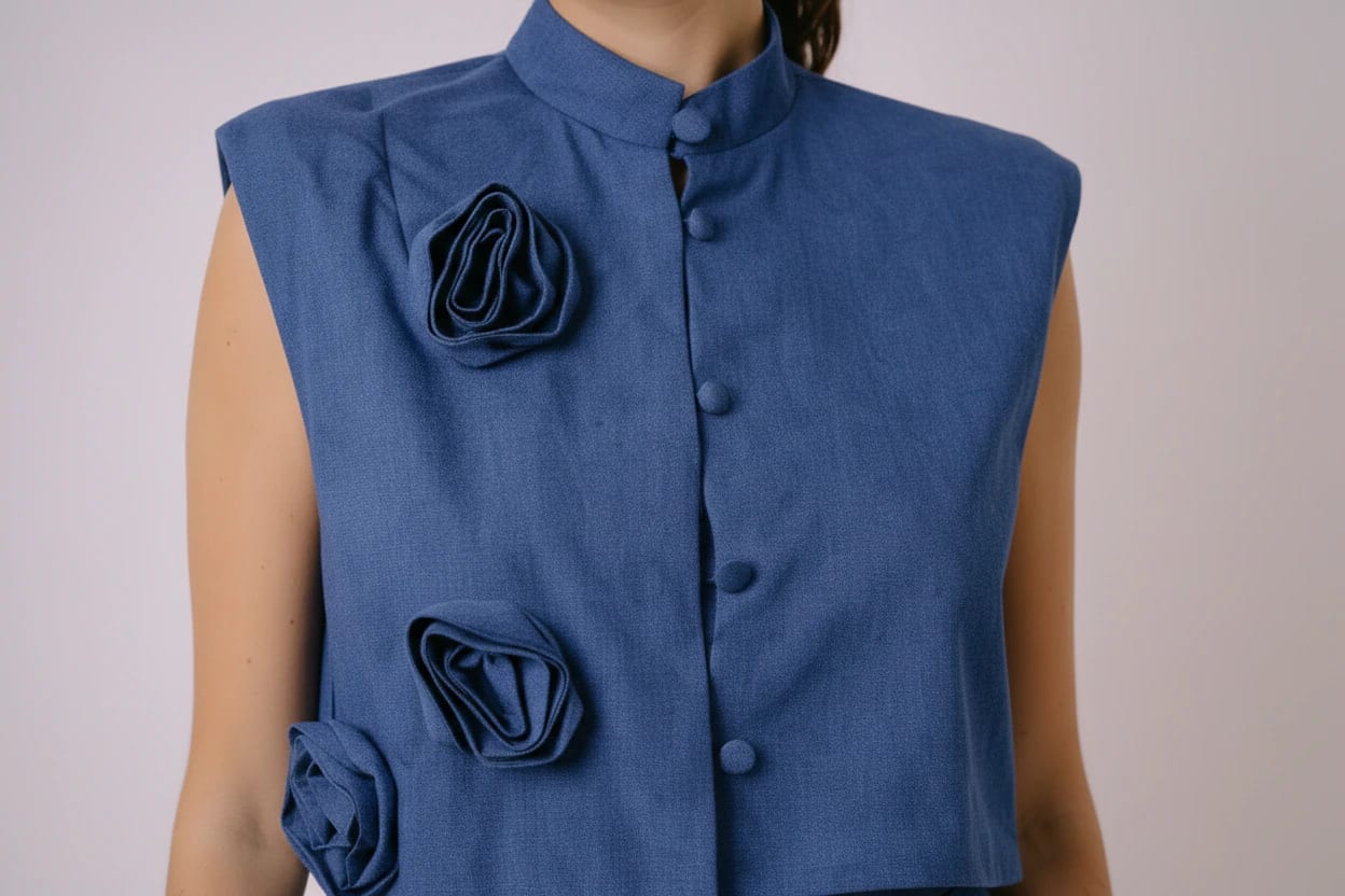 Rose Denim Vest - imagen 2