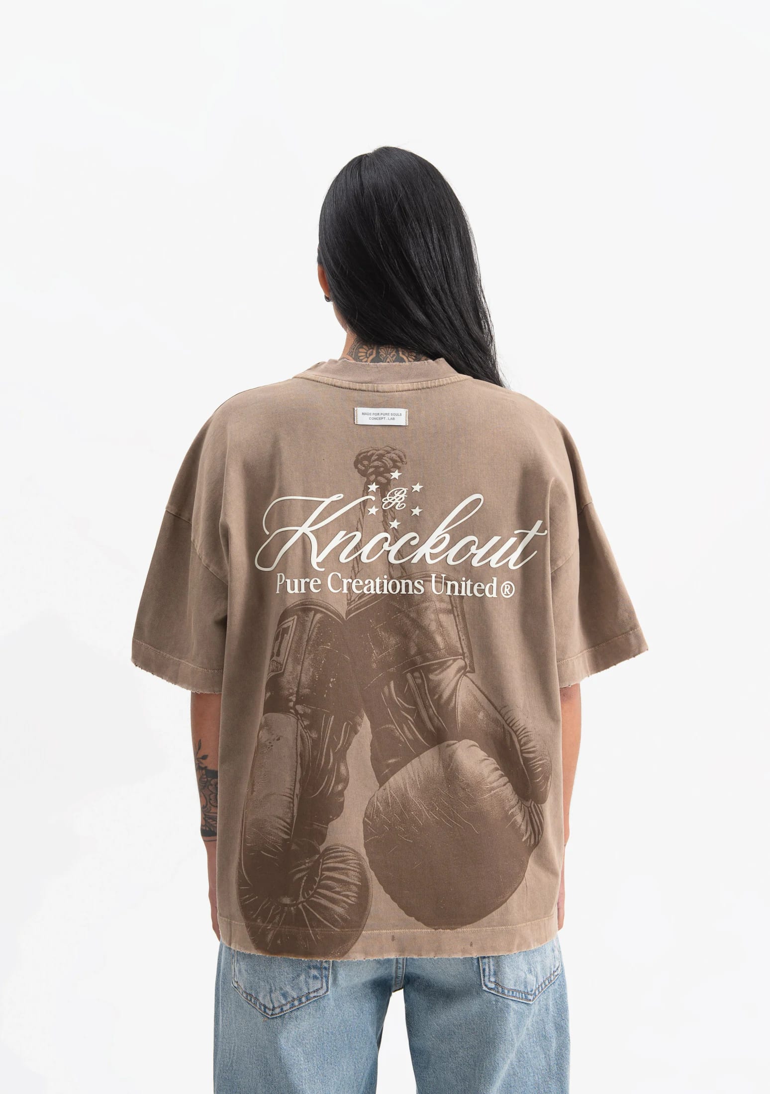 knockout brown gloves T-shirt - imagen 4