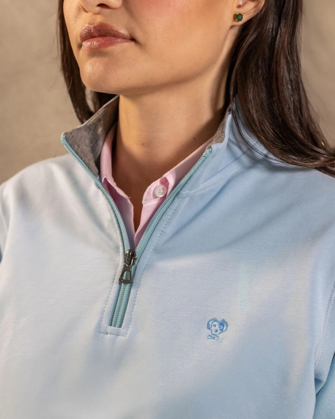 Halfzip Paris Antimanchas De Mujer Azul Celeste - imagen 1