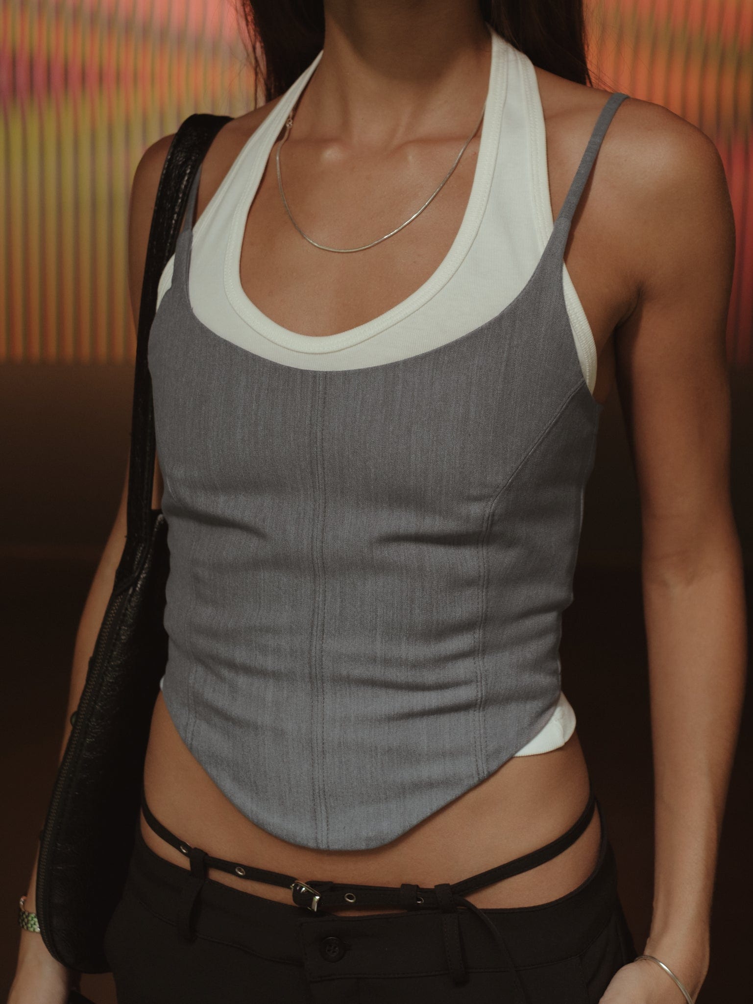 BACK LACE CORSET - GRAY - imagen 9