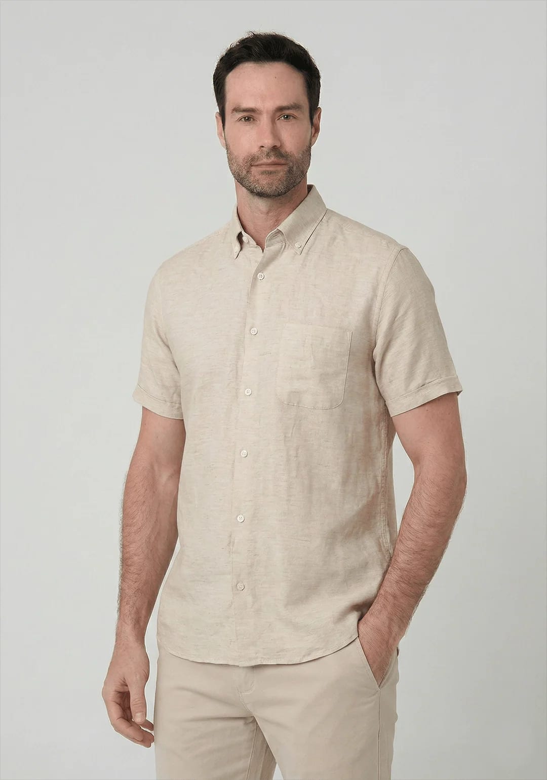 Camisa con bolsillo manga corta para hombre Jon Sonen 027225037 - imagen 7