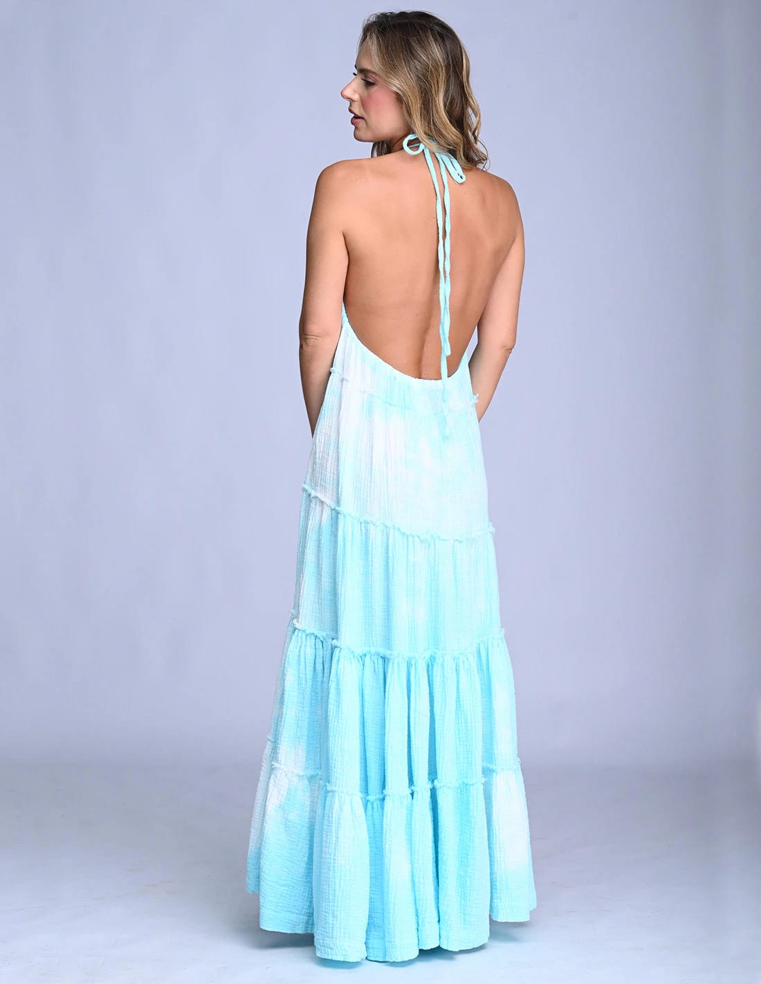 Vestido Solara Spotted Turquoise - imagen 4