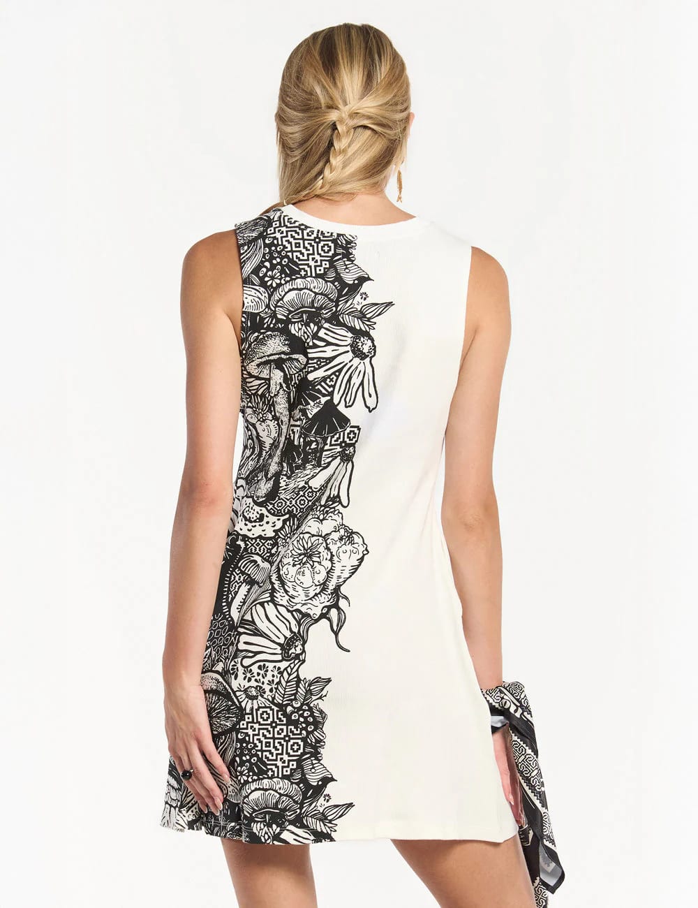Vestido Corto cuello Alto Flora crudo Mujer - imagen 7