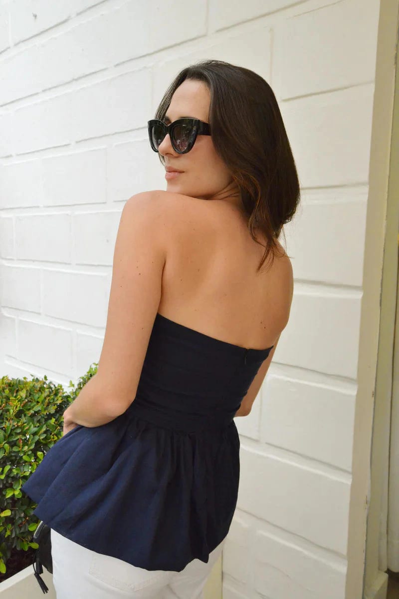 Mia Blouse in Navy Blue - imagen 2