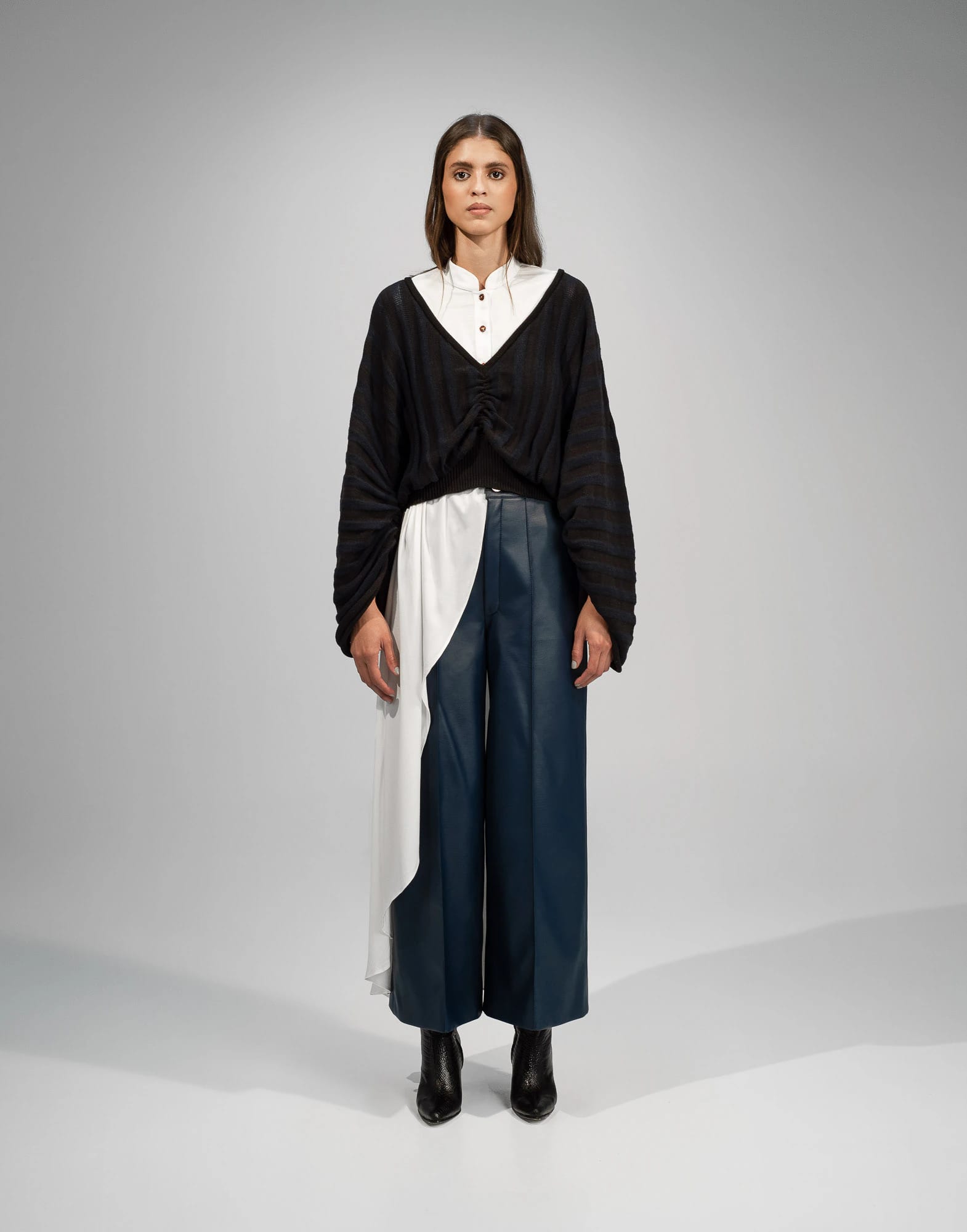 LEATHER HIGH WAIST CULOTTE - imagen 2