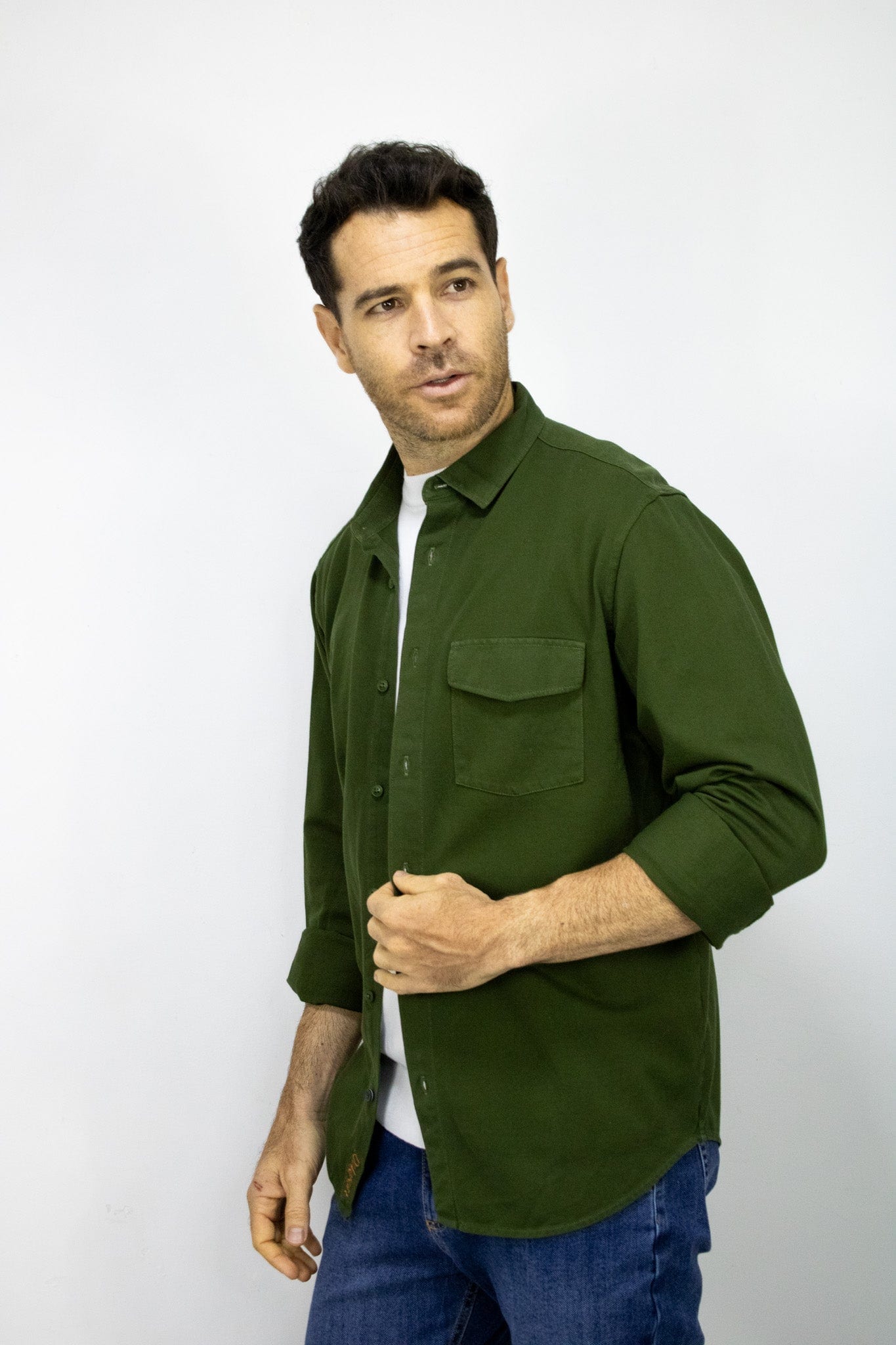 SOBRECAMISA  MANGA LARGA VERDE PARA HOMBRE - imagen 2
