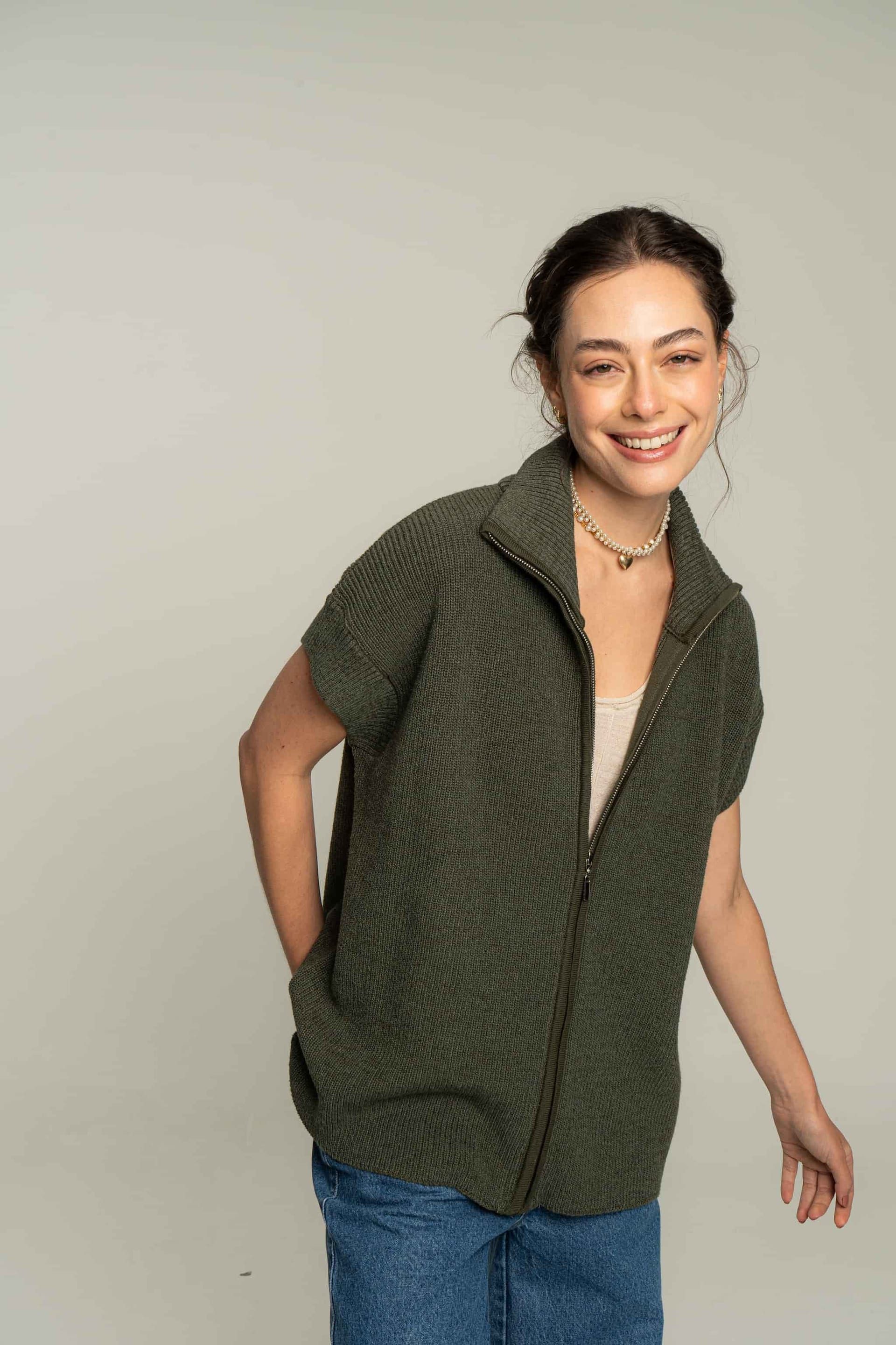 Chaleco zipper - verde - imagen 4