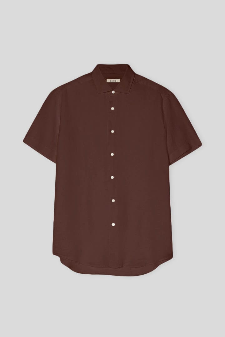Men's linen shirt chocolat - imagen 1